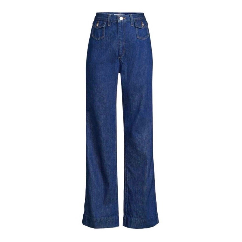 $315 RE/DONE True Rinse High Rise Wide Leg Jeans Blue Denim Women's Size 24 X 32